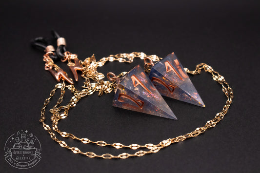 Rose Gold Eyewear Chain Smokey Coppery Glitter Dice