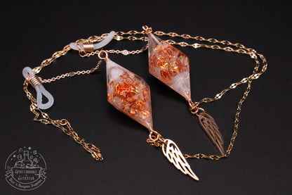 Rose Gold Eyewear Chain White Copper Dice