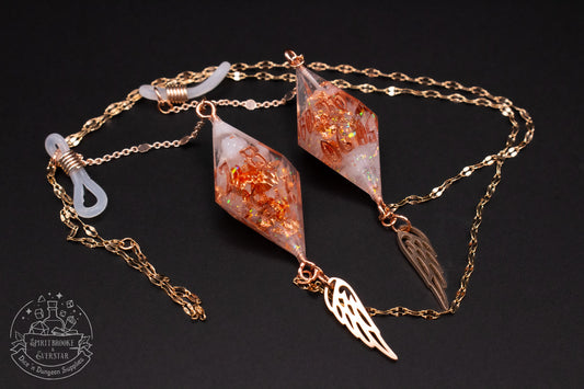 Rose Gold Eyewear Chain White Copper Dice