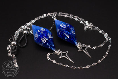 Silver Eyewear Chain Blue Dice