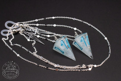 Silver Eyewear Chain White Ethereal Dice