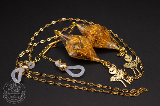 Gold Eyewear Chain Autumn Floral Dice