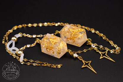 Gold Eyewear Chain Celestial Dice