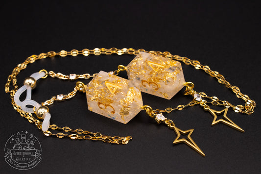 Gold Eyewear Chain Celestial Dice