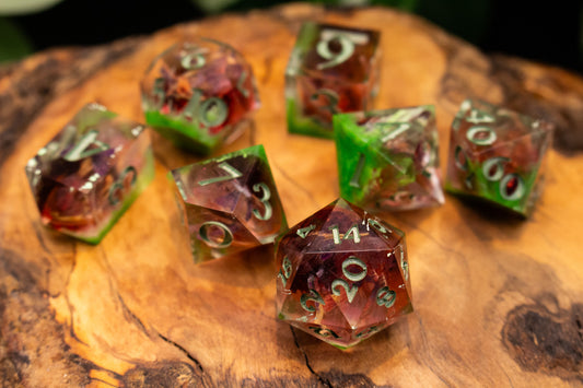 Wine-red Druid Polyhedral Dice