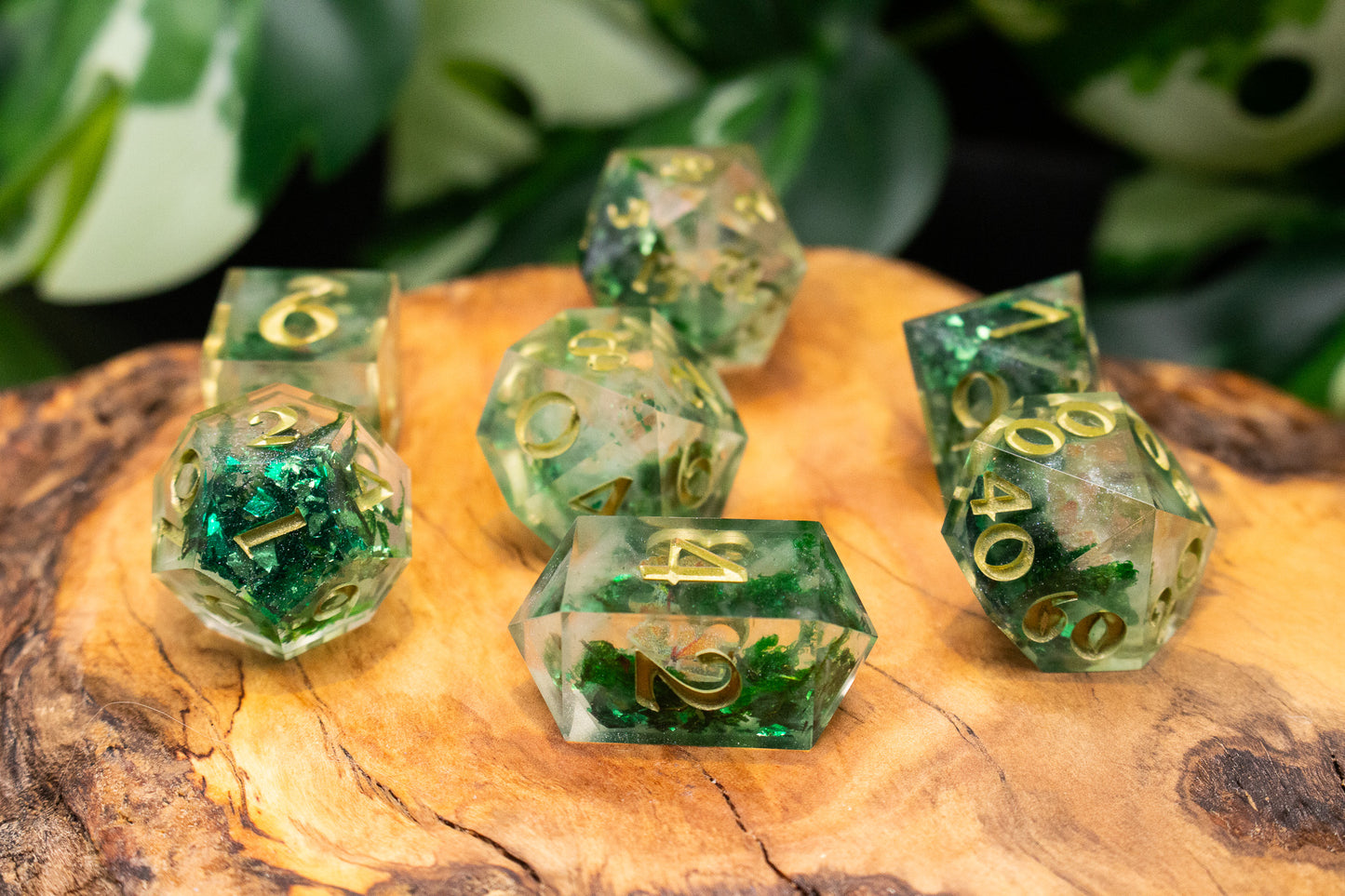 Whispy Druid Moss Polyhedral Dice