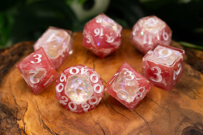 Rhodochrosite Opal Polyhedral Geode Dice