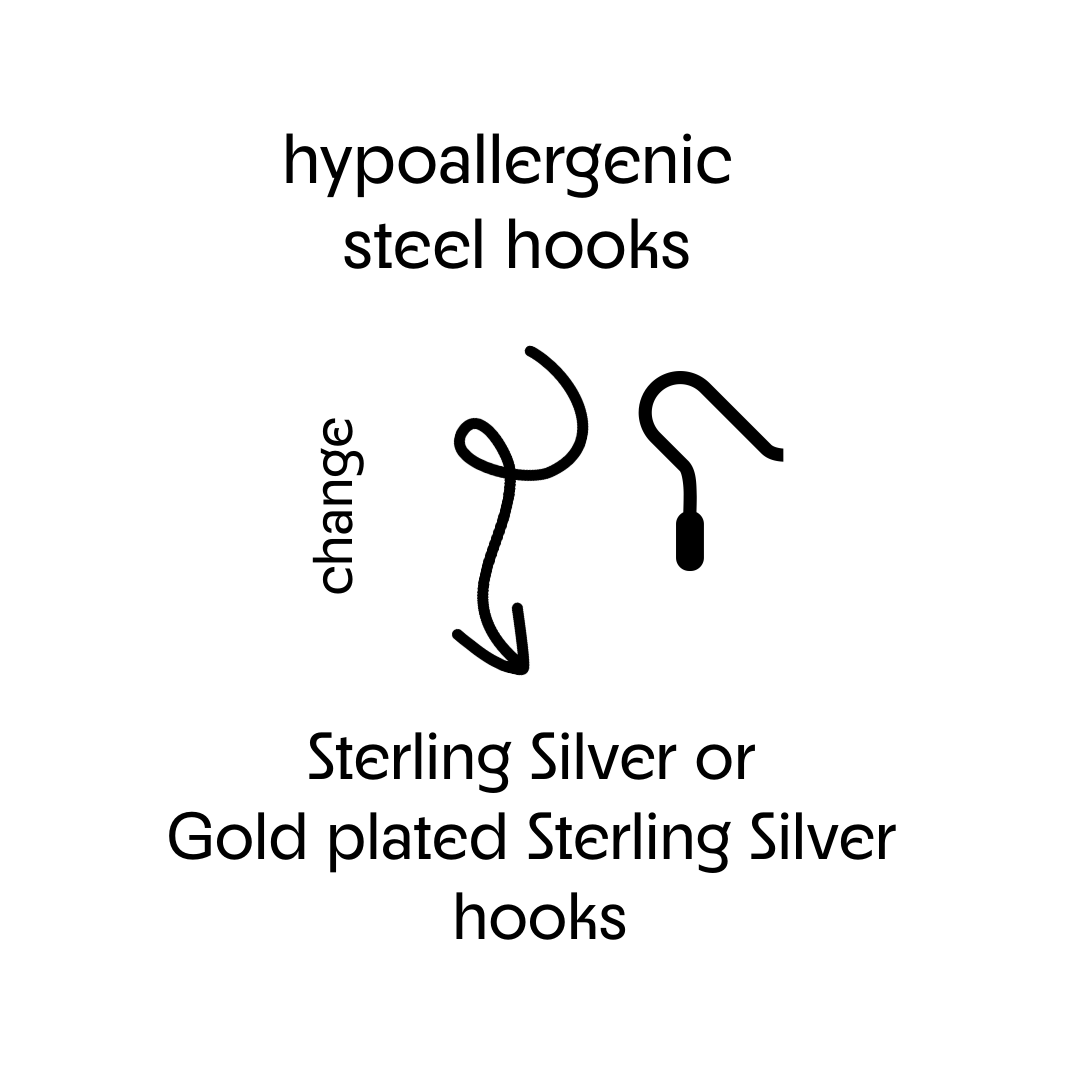 Sterling zilver / verguld sterling zilver materiaalverandering voor dobbelsteenoorbellen