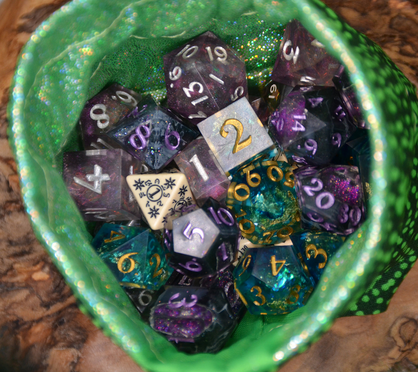 'Verdant Holo Green' Tiny Dice Pouch (XS)