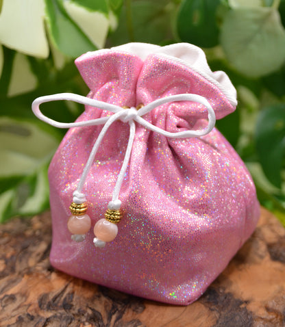 'Holo Pink & White' Tiny Dice Pouch