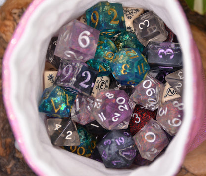 'Holo Pink & White' Tiny Dice Pouch