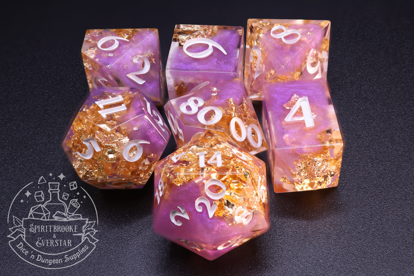 Violet Court Polyhedral Dice set